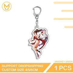 Mai Shiranui Photo Keychain Stainless Steel Chain Clasp Gifts Parties Crafts