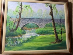 Richard D. Schultz (1915 – 2007) „Stone Bridge, Inwood West VA“ Oil Painting