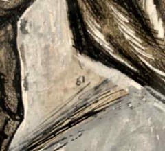 Framed Original Mixed Media Painting In The Style of Francis De Erdely 1951
