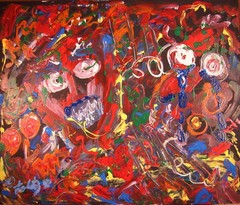 Modernist Abstract Painting Expressionist Acrylic Art NIGHT CIRCUS by FOLTZ