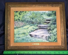 Rare Paul Bruyere Painting „Fantasie“ 1969 Palm Beach Art Show A French Garden