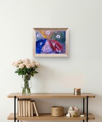 Fish Of Color Abstract Expressionist Original Painting 9×12 Paper