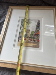 H ALEXIS French Impressionist Paris France ARC DE TRIOMPHE Red Cafe City Print