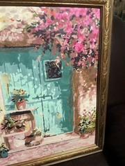 Watercolor Paint By Number Garden Door 🚪 Framed 18 1/2 X 22 1/2