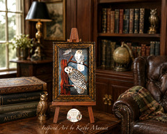 Picture Frame 1:12 Dollhouse Miniature Original Painting Print Sign Kathy Manuel