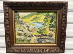 Vintage Malone Irish Landscape Oil Painting Gap of Dunloe Framed 8×10