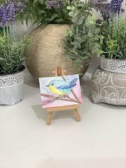 ACEO By Kenna Original Painting Little Wren Bird Art Card 2.5” X 3.5” Signed ATC