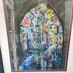 „STAIN GLASS CHURCH VISION“ ORIGINAL JESUS CATHOLIC CHRISTIAN POPE CHURCH GOD