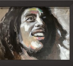 PDQ Artist Original Painting Portrait Face Marley Abstract Acrylic 18×24 Canvas