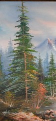 Vintage 8″x10″ Oil Painting Signed Holman Mountain Landscape13″x15″ Wood Frame