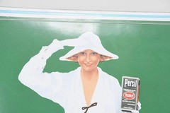 PERSIL curved enamel sign, 39 x 59 cm, enamel advertisement for Persil …