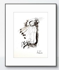 Original Abstract Expressionism 9X12 Pen & Ink Paper Handmade Signed Drawing 11