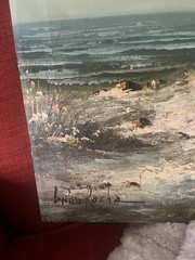 Vintage Canvas Brian Roche Seascape Lighthouse Coastal Original Oil Painting