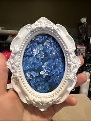 Abstract hydrangea ,flowers,original miniature Painting,small,mini,framed