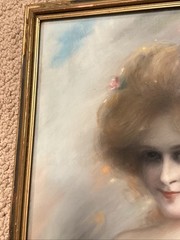 JAMES ROSS BRYSON- ORIGINAL PASTEL (CHALK) PAINTING – Art Nouveau Lady Beauty