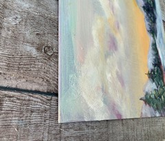 Original Art 10×10″ Rocky Mountains Painting Pine Forest Landscape Art