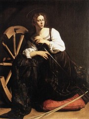 Oil painting St-Catherine-of-Alexandria-Michelangelo-Merisi-da-Caravaggio-Oil-Pa