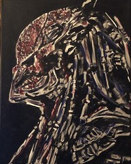 Beautiful “Bloody Predator Night”, Original Painting On Stretched Canvas