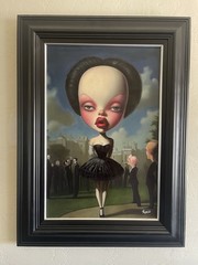 Rick Roco The Observer in Black Original Oil Painting 18×27 Framed Signed