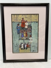 Gale Webb Painting Children Playing Texas Artist Signed Framed Expressionist