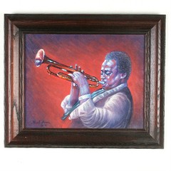 „Miles Davis“ By Anthony Sidoni 2001 Signed Oil Painting 15 1/2″x18″