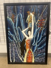 TING SHAO KUANG STYLE OIL ON CANVAS PAINTING FRAMED SIGNED 38×26”