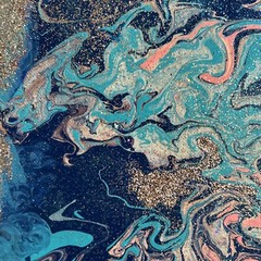 Original Kayla Braden “Ocean” Acrylic Abstract Glitter Painting on Canvas 🌊