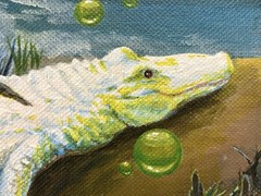 🔥 Unusual Surrealist UNIVERSAL Horror Monster CREATURE BLACK LAGOON Painting