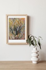 Original Oil Painting Field Sheaves Wildflower Impasto Art for a Cozy Int