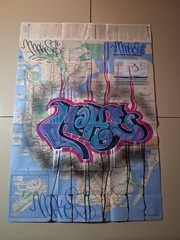 Original NYC Subway Map Graffiti – 23 x 34 Inches – Art By MAKE$