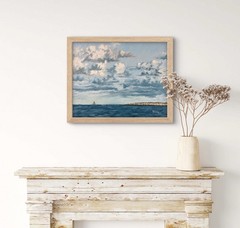 “Boat Towards Shore” 16 in x 20 in Original Landscape Oil Painting