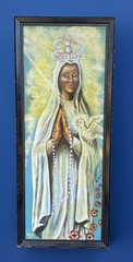 Vintage Dr Robert B Greenlee New Orleans Oil Painting Virgin Mary , 18″ x 42″
