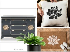 Large Lotus Flower Stencil for Painting on Wood, Canvas, Paper, Fabric, Walls…