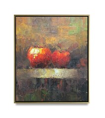 Hungryartist -Original Oil Painting of Apples on Canvas 20×24 Framed