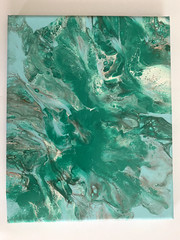 Original Abstract Acrylic Painting Stretched Canvas Wall Art Decor 8″x10″x0.6″