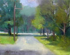 Vestal New York Summer Trees 11″x14″ Original Oil on canvas By HALL GROAT II