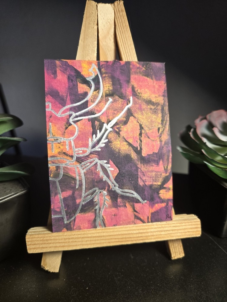 ACEO Original Painting „Beetle“ Artist Trading Card by RyAnn Myers mockryann