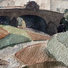 Charles DuBose (1908-1986) Signed Original Watercolor 1934 – Architectural Style