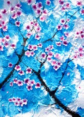 Cherry Blossom spider weaver / high Quality art Canvas Print home Decor.
