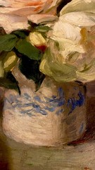 1909 French Floral Oil Painting On Wood Artist Unknown. Associated French School
