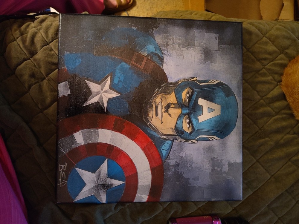 Captain America Painting Laser Engraved 12×12