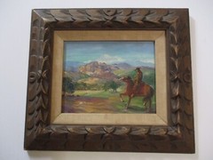 TESS RAZALLE CARTER PAINTING AMERICAN IMPRESSIONISM COWBOY SOUTHWEST LANDSCAPE
