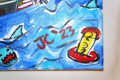 USS AMERICA AT WAR Jr CHARLIE FAST OUTSIDER POLITICAL FOLK POP ART BATTLESHIP