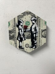 True Love Kids dollar bill US Blood Money Original Street Art Painting Graffiti
