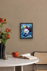 Hello Kitty Parody Goodbye Kitty original painting new cat oil painting 80s