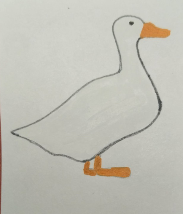Duck Minimalism Original Painting Home Decor Gift miniature small ACEO 3.5×2.5