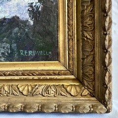 Large Robert E. Russell (Laguna Beach) Oil Painting – Big Sur Coast Seascape
