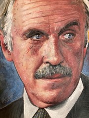 Actor Jason Robards Painting Acrylic on Paper Unframed
