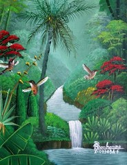 8 X 10 AMAZING Original Haiti Haitian Art Painting by THE MASTER ALBOTT BONHOMME
