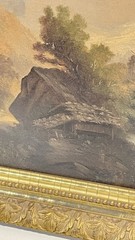 Antique 19th Century Painting On Board Signed Framed